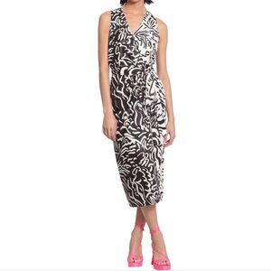 Donna Morgan Black and White Sheath Midi Dress